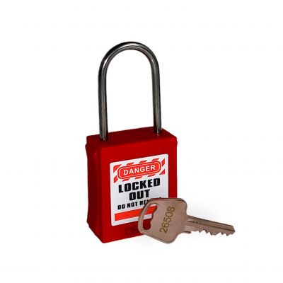 Custom PL211-RED Thin Shackle Safety Padlock Custom PL211-RED Thin Shackle Safety Padlock